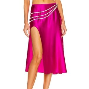 NUE Studio Fuschia Pink Silk Laetitia Skirt sz XS *NO BELT